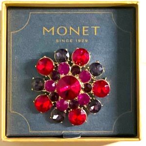 [Monet] Gorgeous Red and Purple Brooch Pin